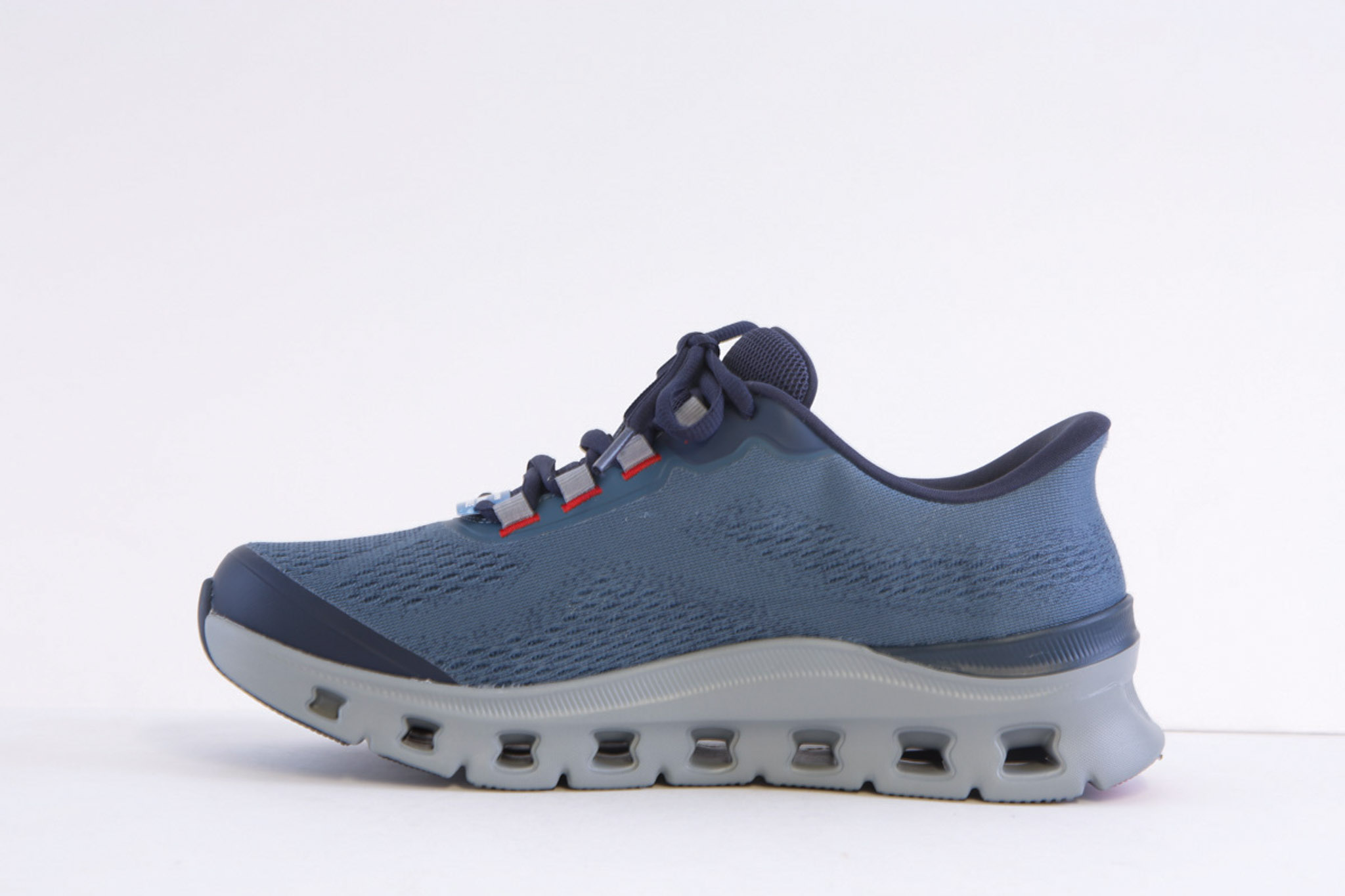 Skechers 233135-Nvgy Blue Laced Waterproof Slip Ins Trainer - Image 2