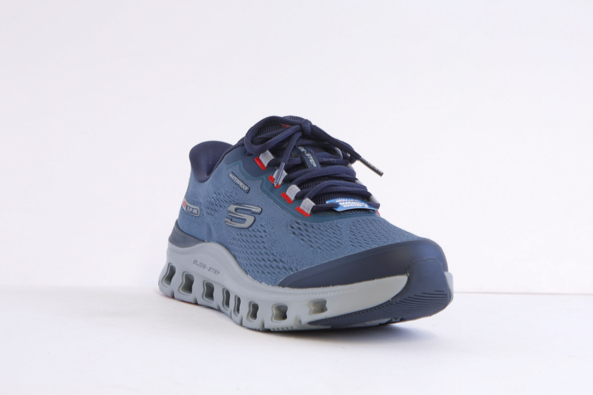 Skechers 233135-Nvgy Blue Laced Waterproof Slip Ins Trainer - Image 5