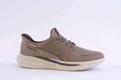 Skechers 211389-Dktp Taupe Mock Lace Slip Ins Trainer