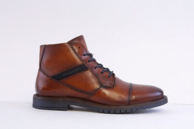 Bugatti 331-8373A-4100-6300 Tan Leather Laced Side Zip Boot